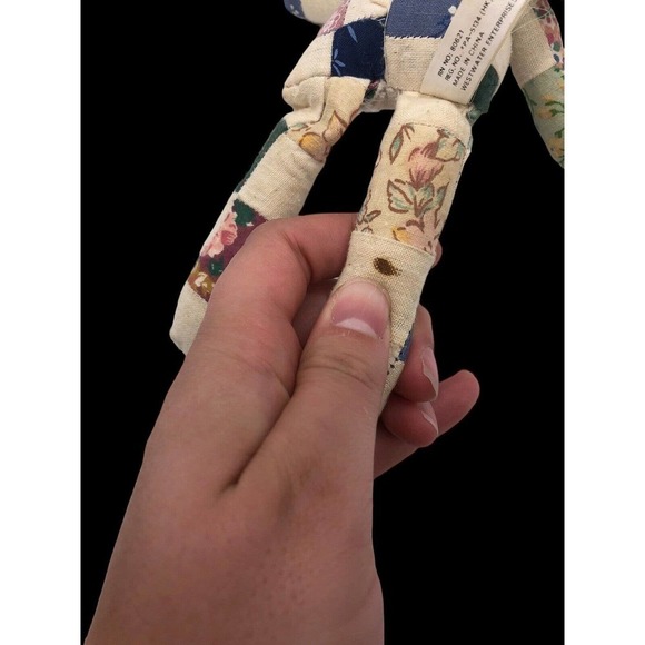 Quilted Bunny Rabbit Mini Westwater Patchwork Scrap Quilt Pcs Cottagecore Vtg 8" - Picture 8 of 10